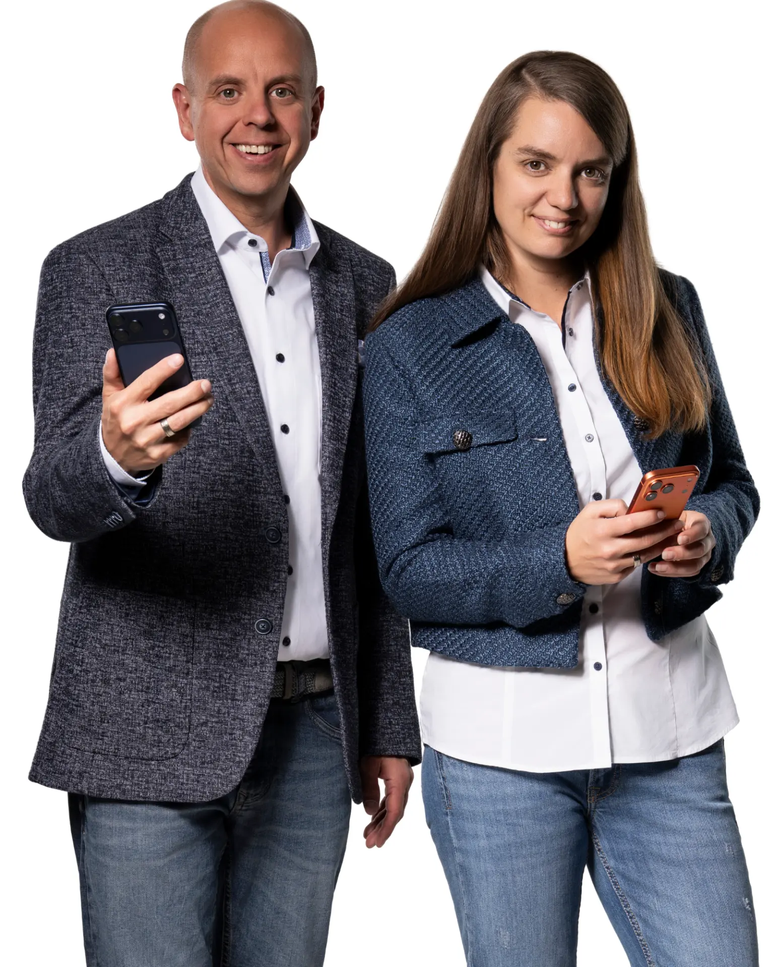 Angela und Andy von MoCoS mit Smartphones